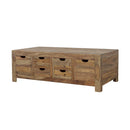 Coaster Furniture Esther 723888 6-Drawer Solid Wood Coffee Table - Natural Sheesham IMAGE 3