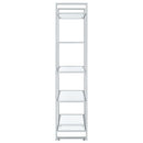 Coaster Furniture Hartford 805538 79-inch 5-shelf Glass Bookshelf - Chrome IMAGE 8
