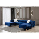 Nova Wholesale Furniture Lydia Fabric 3 pc Sectional LYDIA-NAVY IMAGE 2
