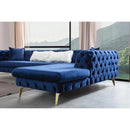 Nova Wholesale Furniture Lucca Fabric 2 pc Sectional LUCCA-BLUE-RAF IMAGE 3