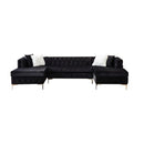 Nova Wholesale Furniture Lydia Fabric 3 pc Sectional LYDIA-BLACK IMAGE 1