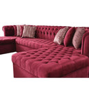 Nova Wholesale Furniture Lauren Fabric 3 pc Sectional LAUREN MAROON IMAGE 1