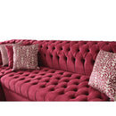 Nova Wholesale Furniture Lauren Fabric 3 pc Sectional LAUREN MAROON IMAGE 2