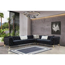 Nova Wholesale Furniture Lucca Fabric 3 pc Sectional LUCCA-BLACK IMAGE 2