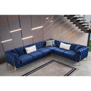 Nova Wholesale Furniture Lucca Fabric 3 pc Sectional LUCCA-BLUE IMAGE 3