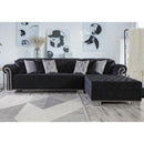Nova Wholesale Furniture Lara Fabric 2 pc Sectional LARA BLACK IMAGE 1