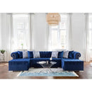 Nova Wholesale Furniture Larry Fabric 3 pc Sectional LAUREN SILVER NAVY IMAGE 1