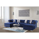 Nova Wholesale Furniture Larry Fabric 3 pc Sectional LAUREN SILVER NAVY IMAGE 2