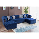 Nova Wholesale Furniture Larry Fabric 3 pc Sectional LAUREN SILVER NAVY IMAGE 3