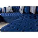 Nova Wholesale Furniture Larry Fabric 3 pc Sectional LAUREN SILVER NAVY IMAGE 4