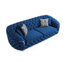 Nova Wholesale Furniture Lupino Stationary Fabric Sofa Lupino Sofa - Blue IMAGE 1