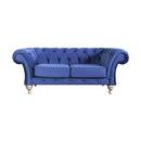 Nova Wholesale Furniture Loretta Stationary Fabric Loveseat Loretta Loveseat - Blue IMAGE 1