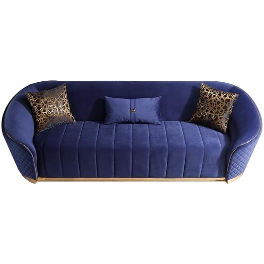 Nova Wholesale Furniture Aster Stationary Fabric Sofa Aster Sofa - Blue IMAGE 1