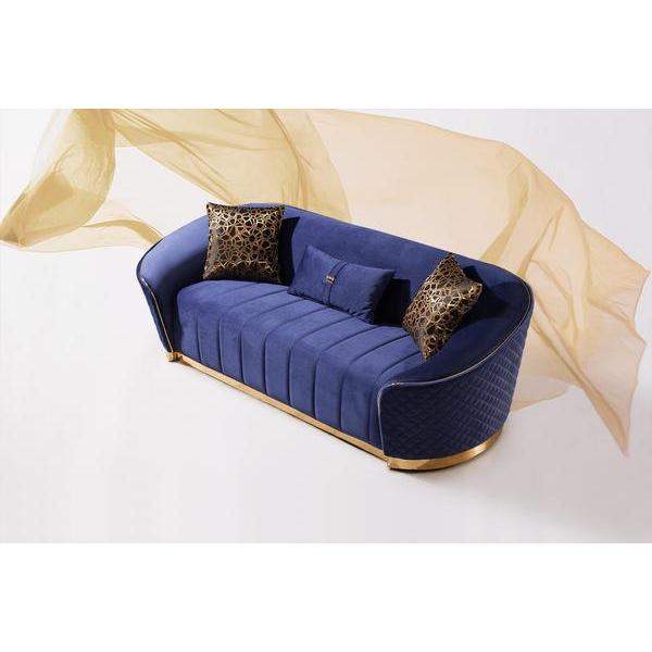 Nova Wholesale Furniture Aster Stationary Fabric Loveseat Aster Loveseat - Blue IMAGE 10