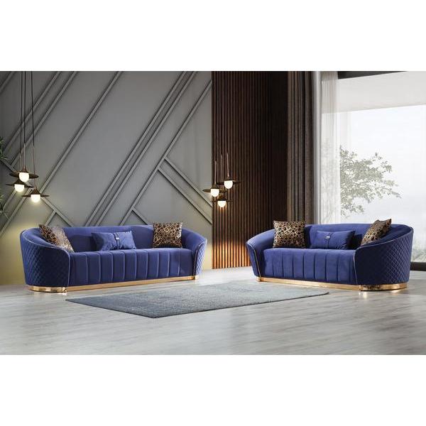 Nova Wholesale Furniture Aster Stationary Fabric Loveseat Aster Loveseat - Blue IMAGE 11