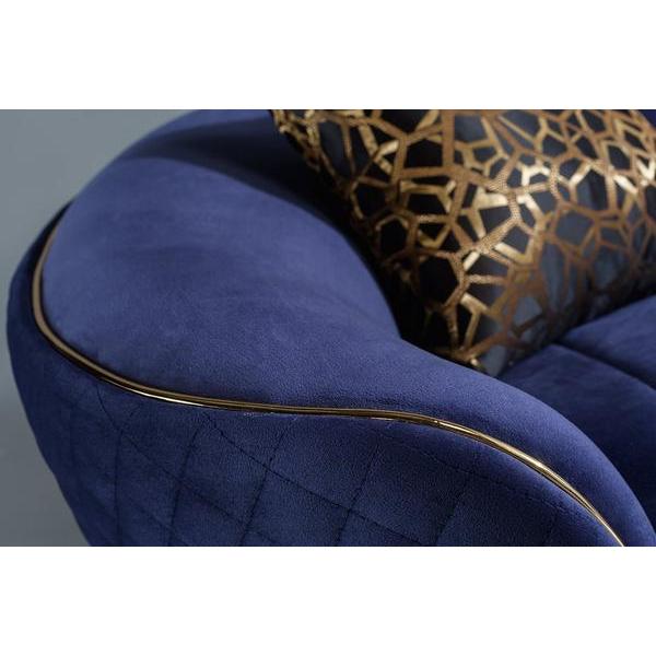 Nova Wholesale Furniture Aster Stationary Fabric Loveseat Aster Loveseat - Blue IMAGE 5
