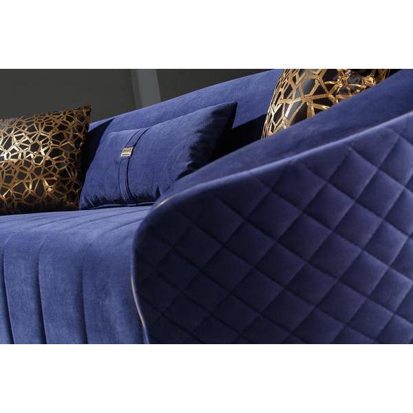 Nova Wholesale Furniture Aster Stationary Fabric Loveseat Aster Loveseat - Blue IMAGE 8