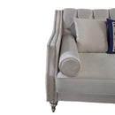 Nova Wholesale Furniture Lotus Stationary Fabric Sofa Lotus LOTUS IVORY NAILHEAD Sofa - Ivory IMAGE 4