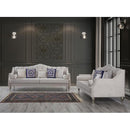 Nova Wholesale Furniture Lotus Stationary Fabric Sofa Lotus LOTUS IVORY NAILHEAD Sofa - Ivory IMAGE 5