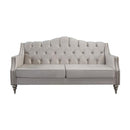 Nova Wholesale Furniture Lotus Stationary Fabric Loveseat Lotus LOTUS IVORY NAILHEAD Loveseat - Ivory IMAGE 1