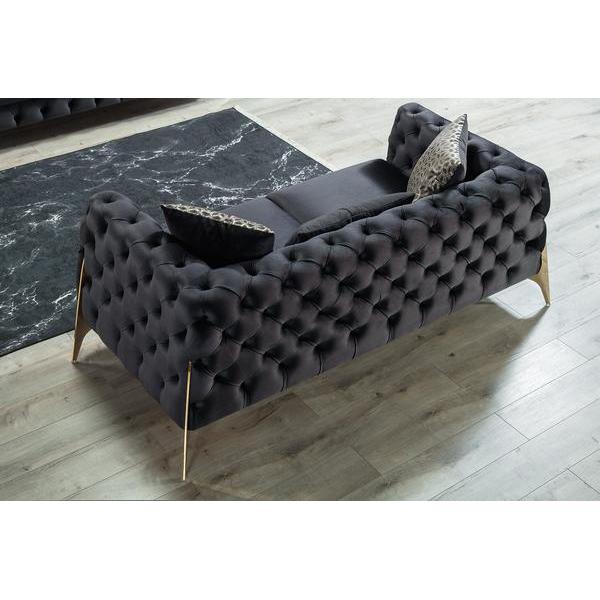 Nova Wholesale Furniture Iris Stationary Fabric Loveseat Iris IRIS-GRAY Loveseat - Charcoal IMAGE 2