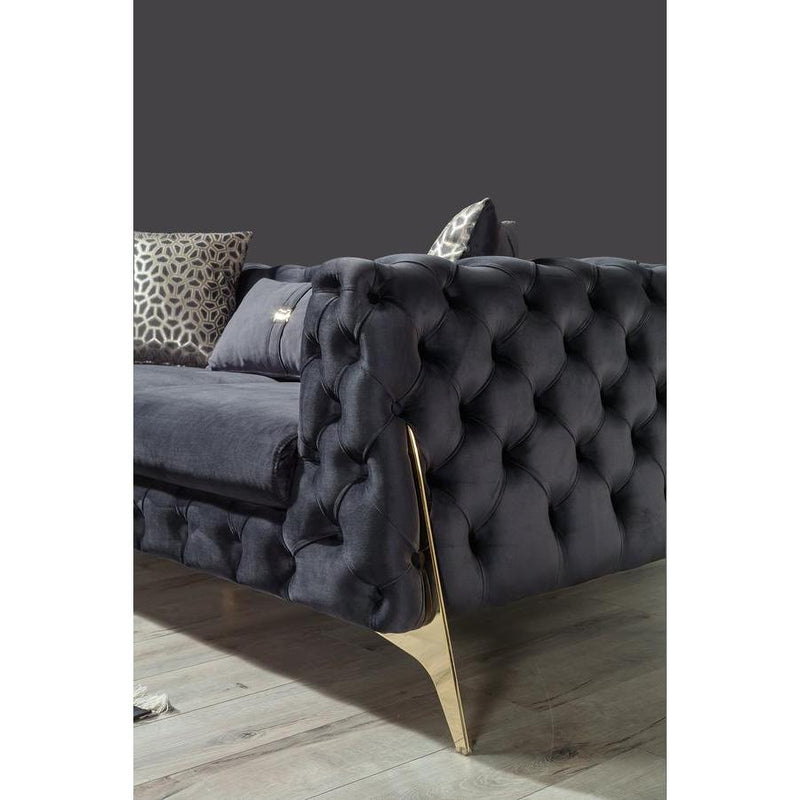 Nova Wholesale Furniture Iris Stationary Fabric Loveseat Iris IRIS-GRAY Loveseat - Charcoal IMAGE 3