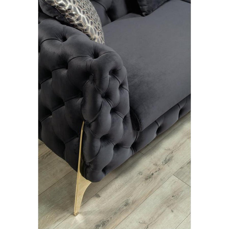Nova Wholesale Furniture Iris Stationary Fabric Loveseat Iris IRIS-GRAY Loveseat - Charcoal IMAGE 4