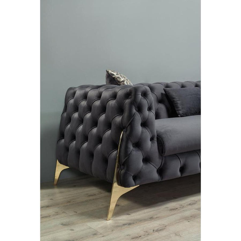Nova Wholesale Furniture Iris Stationary Fabric Loveseat Iris IRIS-GRAY Loveseat - Charcoal IMAGE 5