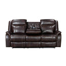 Happy Homes Abigail Reclining Leather Look Sofa Abigail - Brown IMAGE 1