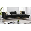 New Era Innovations Zia Fabric 2 pc Sectional Zia S8181 Reversible Chaise Sectional - Black IMAGE 5