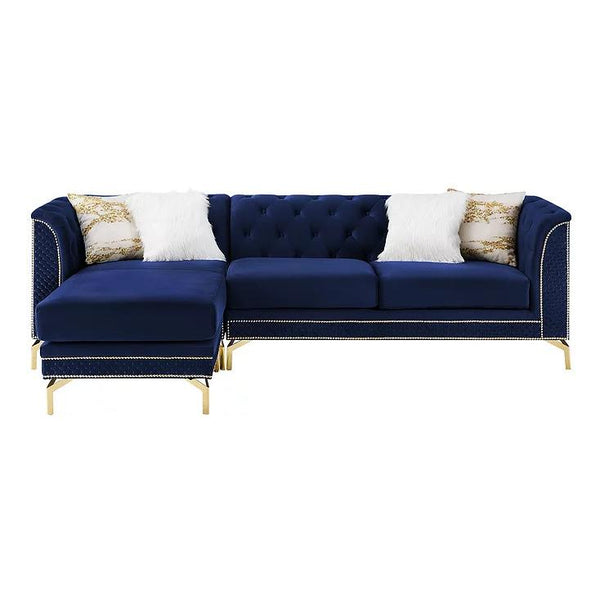 New Era Innovations Zia Fabric 2 pc Sectional Zia S8181 Reversible Chaise Sectional - Blue IMAGE 1
