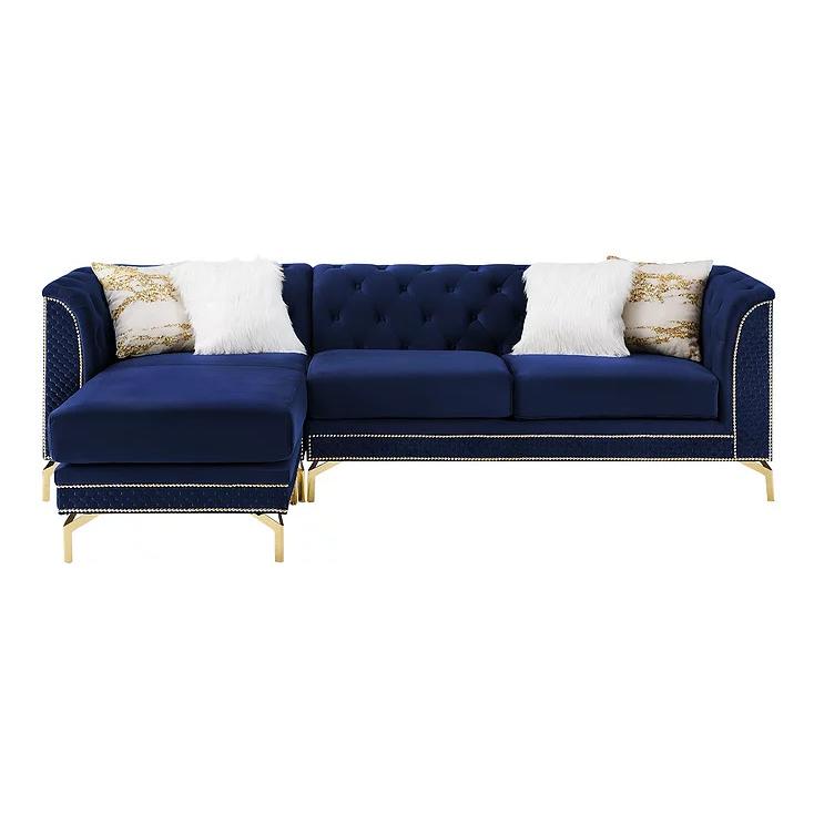 New Era Innovations Zia Fabric 2 pc Sectional Zia S8181 Reversible Chaise Sectional - Blue IMAGE 1