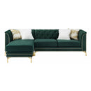 New Era Innovations Zia Fabric 2 pc Sectional Zia S8181 Reversible Chaise Sectional - Emerald IMAGE 1