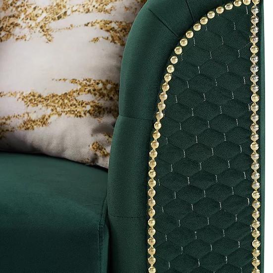 New Era Innovations Zia Fabric 2 pc Sectional Zia S8181 Reversible Chaise Sectional - Emerald IMAGE 2