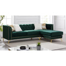 New Era Innovations Zia Fabric 2 pc Sectional Zia S8181 Reversible Chaise Sectional - Emerald IMAGE 5