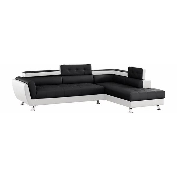 New Era Innovations Izzi Fabric 2 pc Sectional Izzi S4545 Sectional - Black & White Accent IMAGE 1