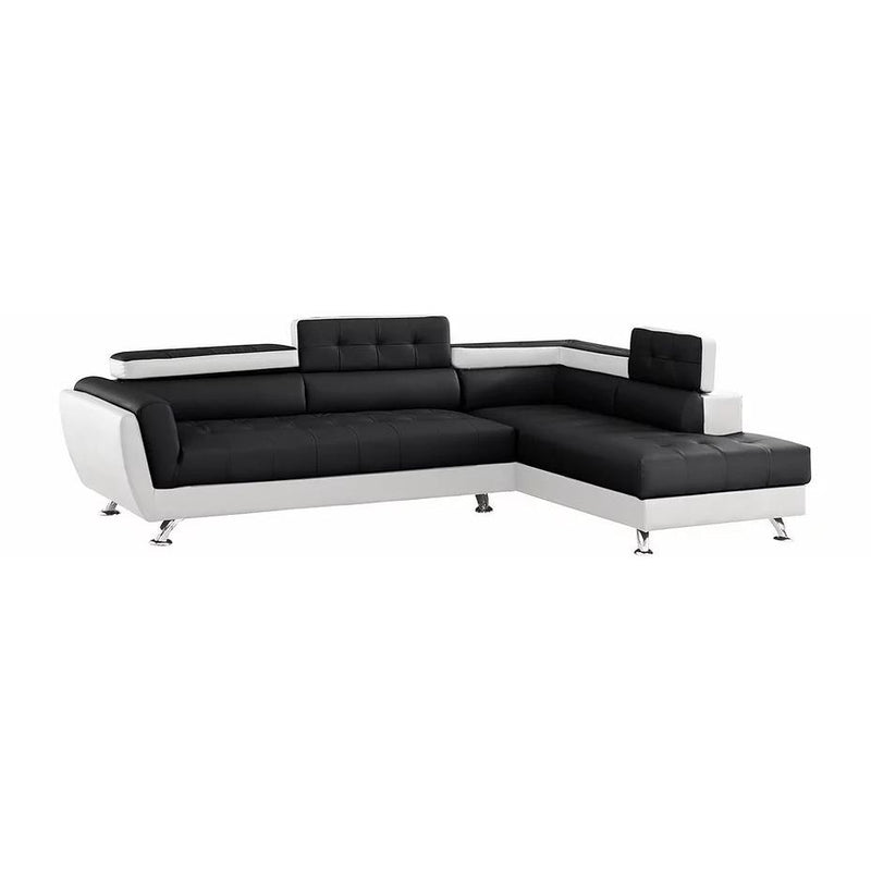 New Era Innovations Izzi Fabric 2 pc Sectional Izzi S4545 Sectional - Black & White Accent IMAGE 1
