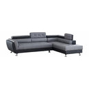 New Era Innovations Izzi Fabric 2 pc Sectional Izzi S4545 Sectional - Grey & Black Accent IMAGE 1