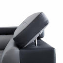 New Era Innovations Izzi Fabric 2 pc Sectional Izzi S4545 Sectional - Grey & Black Accent IMAGE 2