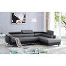 New Era Innovations Izzi Fabric 2 pc Sectional Izzi S4545 Sectional - Grey & Black Accent IMAGE 3