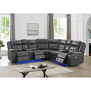 Happy Homes Power Reclining 3 pc Sectional L10002P Power Reclining Sectional - Grey IMAGE 1