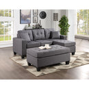 Happy Homes Naomi Fabric Sectional Naomi Sectional with Ottoman - Grey IMAGE 1