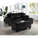 Happy Homes Naomi Fabric Sectional Naomi Sectional with Ottoman - Black IMAGE 1