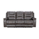 Happy Homes Ashley Reclining Leather Look Sofa Ashley-Grey-S IMAGE 1
