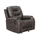 Happy Homes Ashley Leather Look Recliner Ashley-Grey-R IMAGE 1