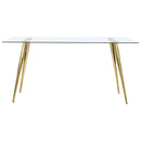 Coaster Furniture Gilman Dining Table with Glass Top 190621GLD IMAGE 2