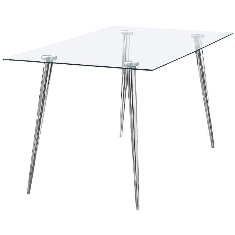 Coaster Furniture Gilman Dining Table with Glass Top 190621CHR IMAGE 1