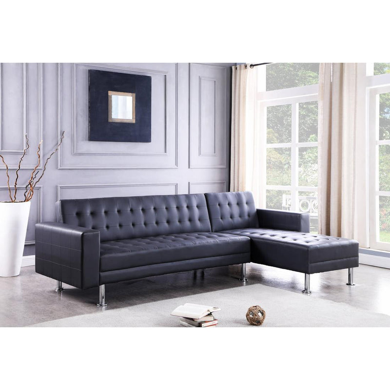 Happy Homes Bobby Fabric 2 pc Sectional Bobby - Black IMAGE 1