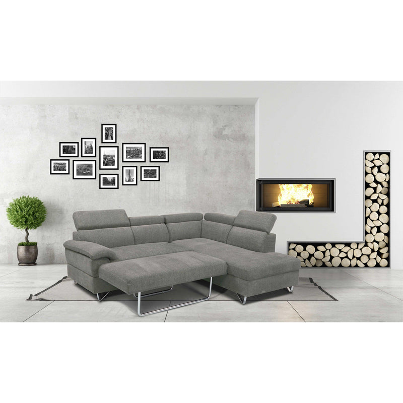 Happy Homes Fabric 3 pc Sectional Justin 3 pc Sectional - Grey IMAGE 2