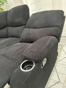 Empire Fabric Sectional Sofa In Black
